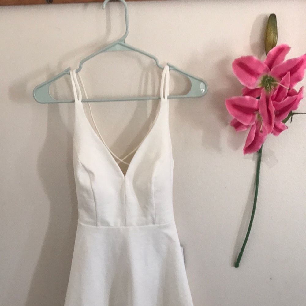 Lulus white backless skater dress